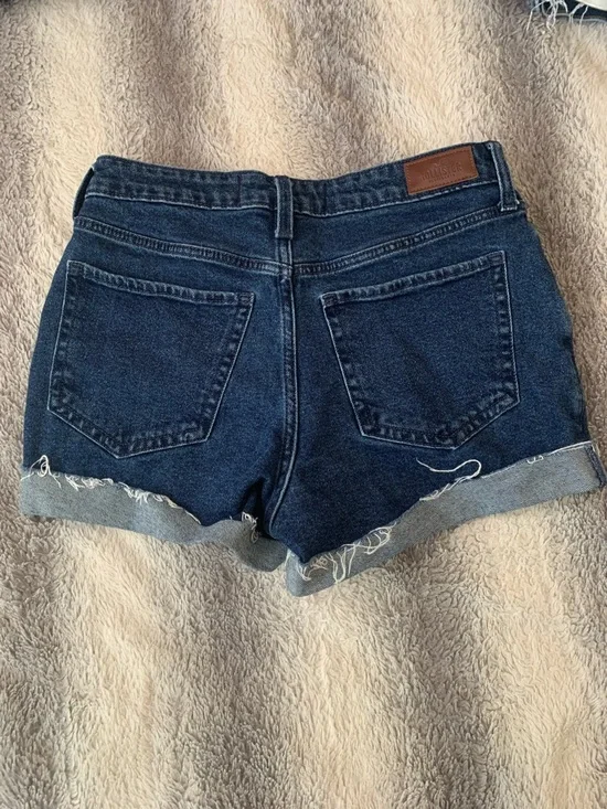 4/$30 Hollister Dark Blue Denim Shorts with Orange & Lavender Floral Accents - Picture 3 of 3